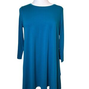 Eileen Fisher Tunic Top Size S 3/ Sleeves Tilt Color Stretch Minimalist